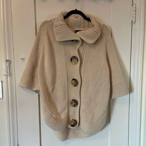 Handknit shrug/shawl with big buttons